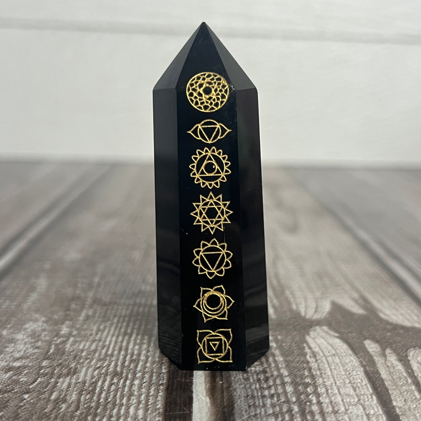 Black Obsidian Chakra Tower