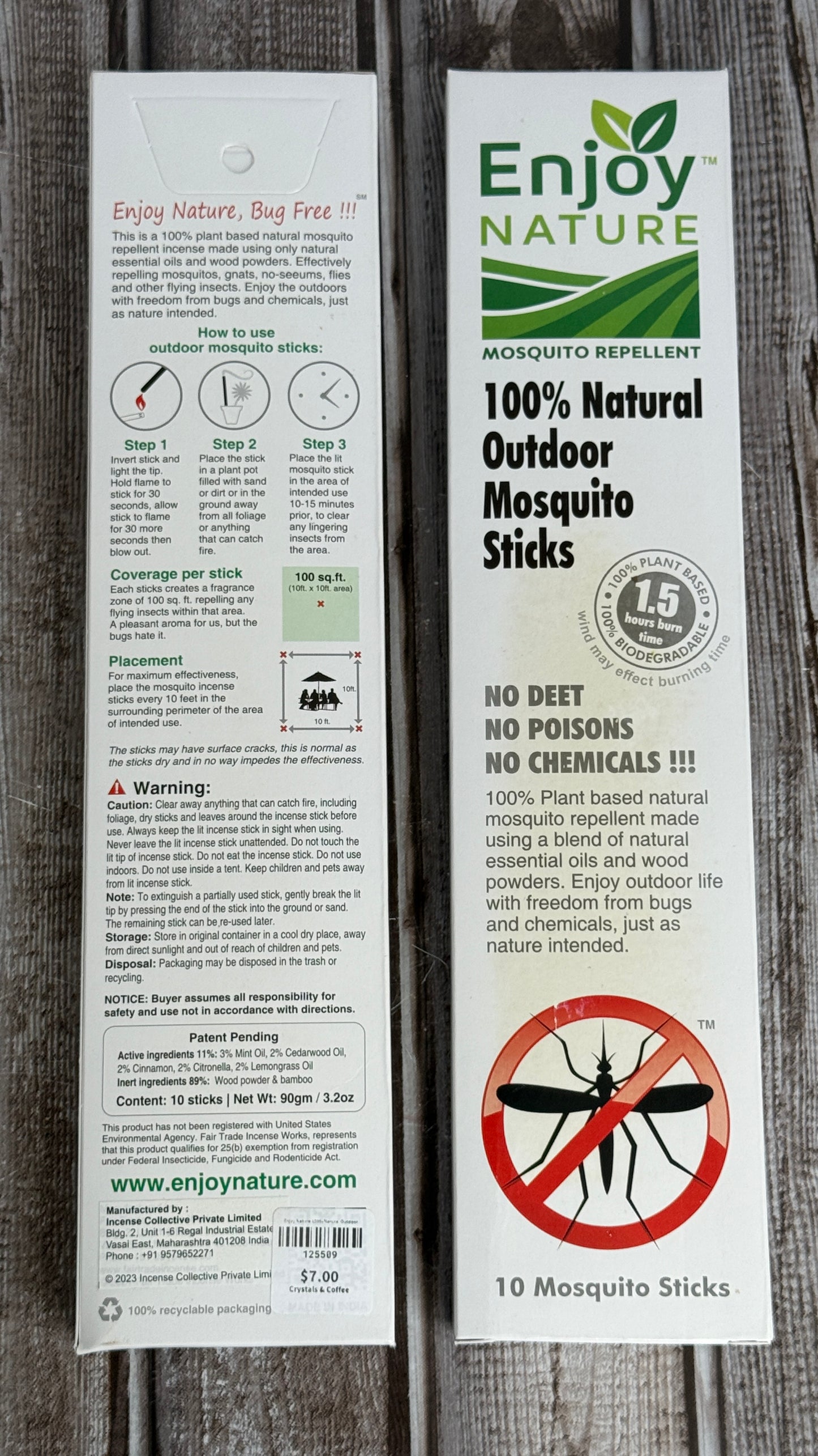 Enjoy Nature 100% Natural Outdoor Mosquito Incense