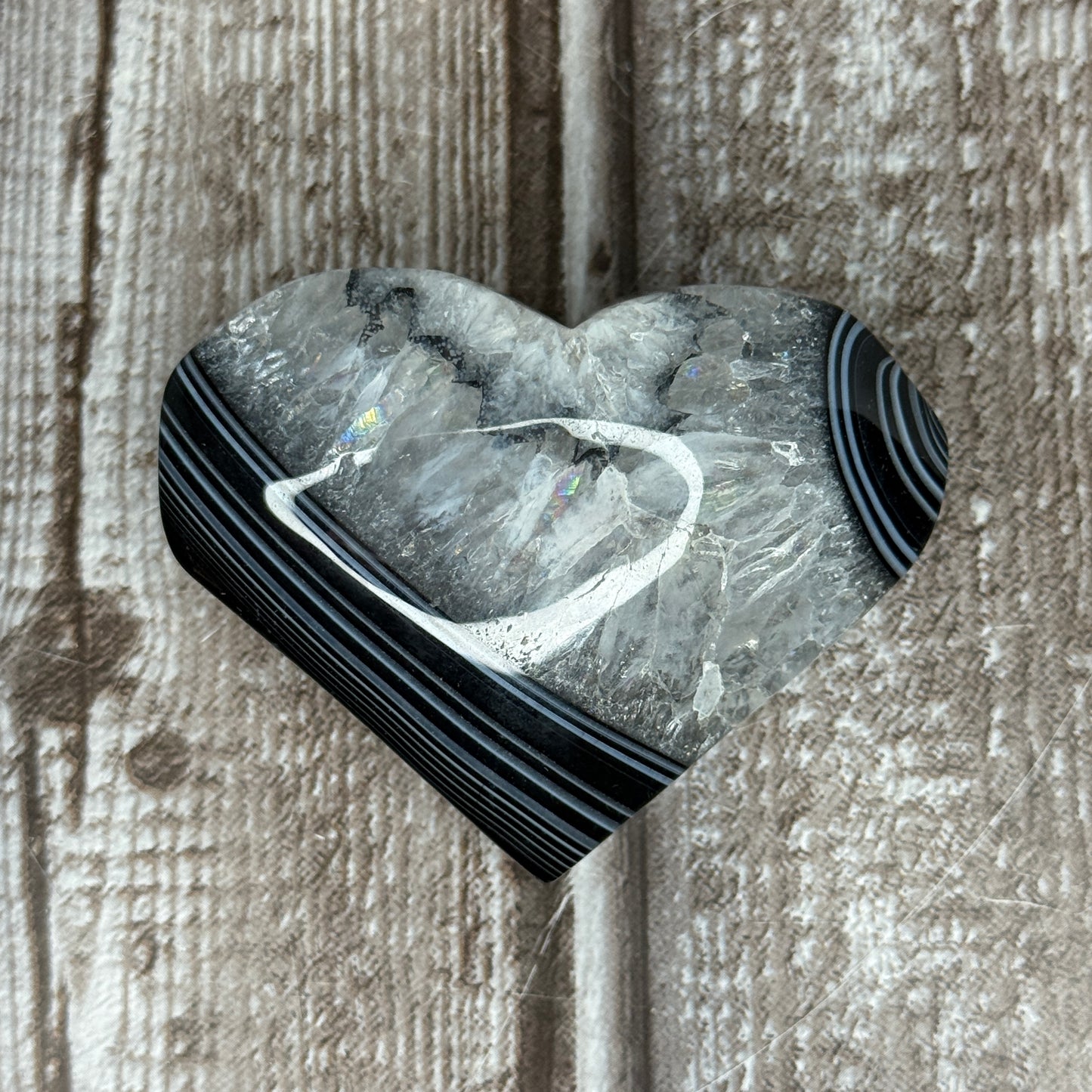 Black Banded Agate Heart