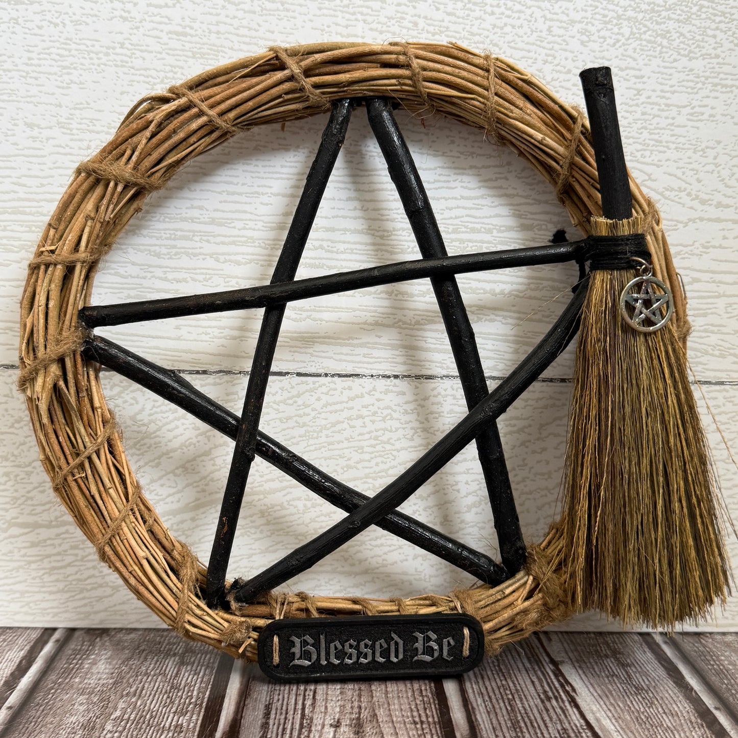 Protection Wreath with Wicca Broom