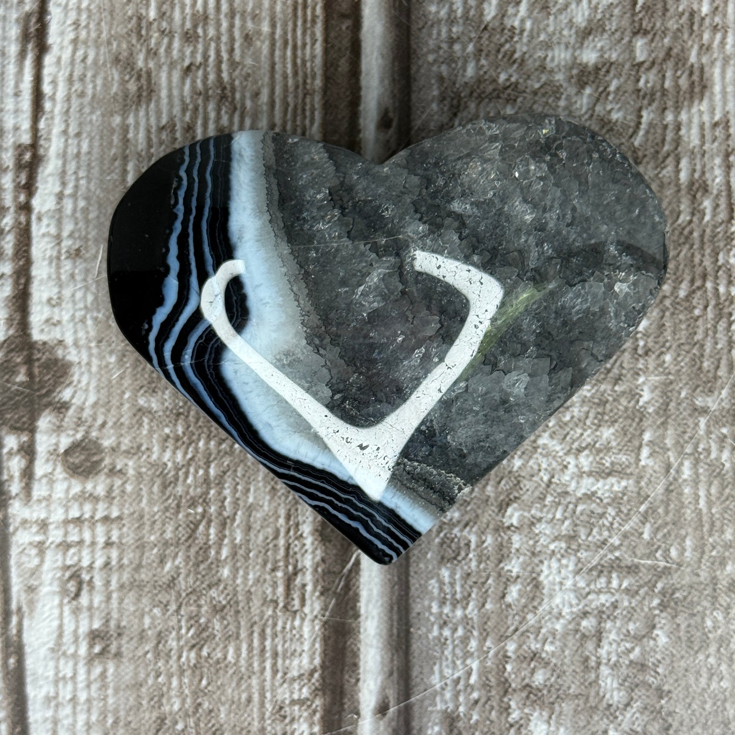 Black Banded Agate Heart