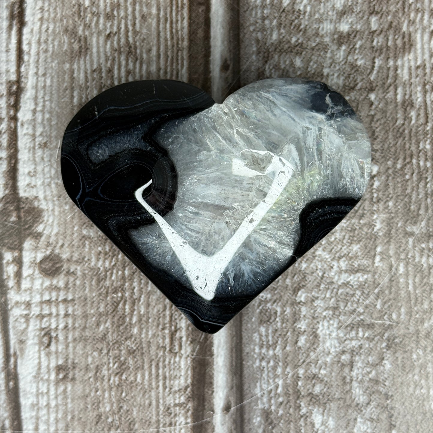 Black Banded Agate Heart