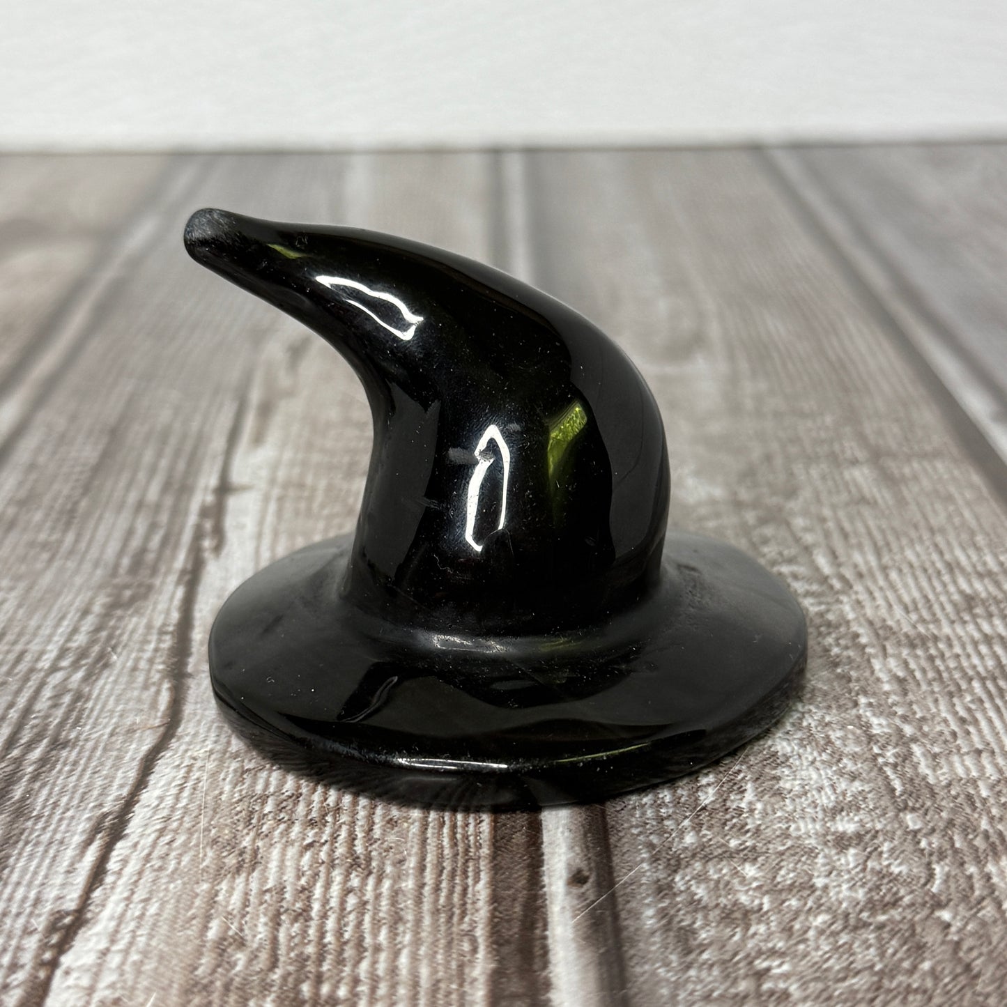 Silver Sheen Obsidian Witch Hat