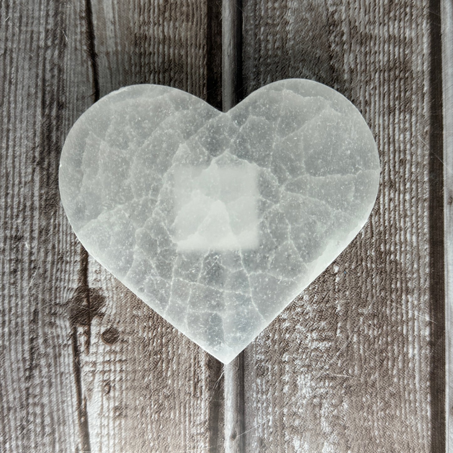 Selenite Heart Charging Plate