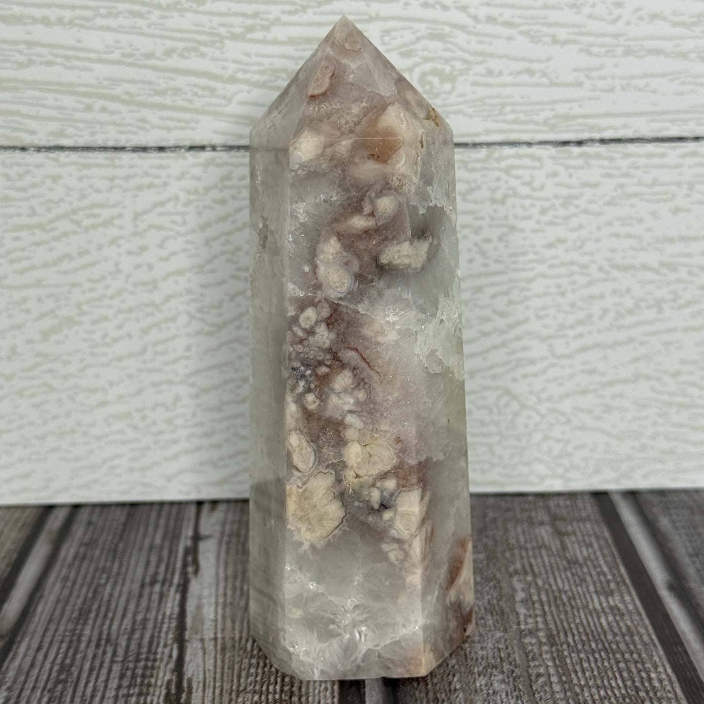 Green Flower Agate Tower