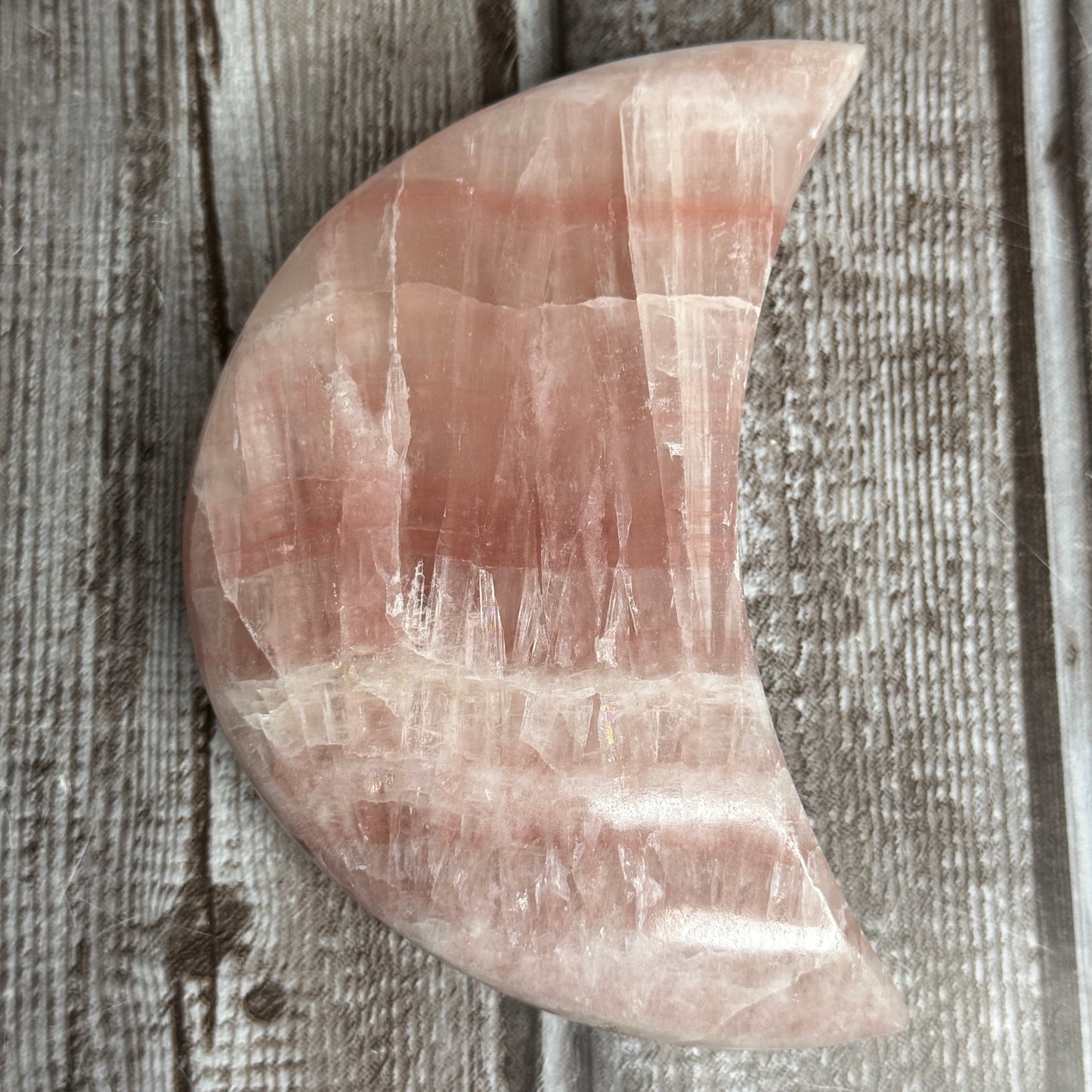Rose Calcite Moon
