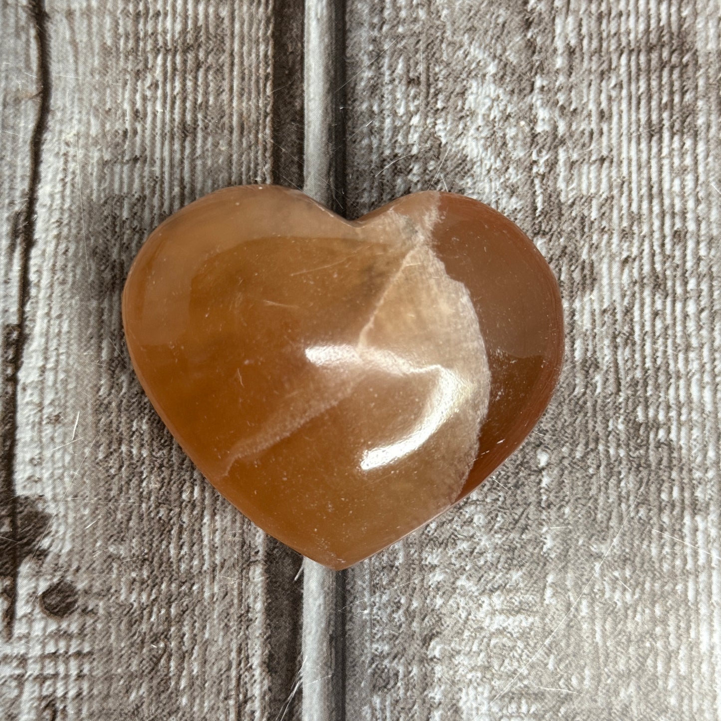 Honey Calcite Heart