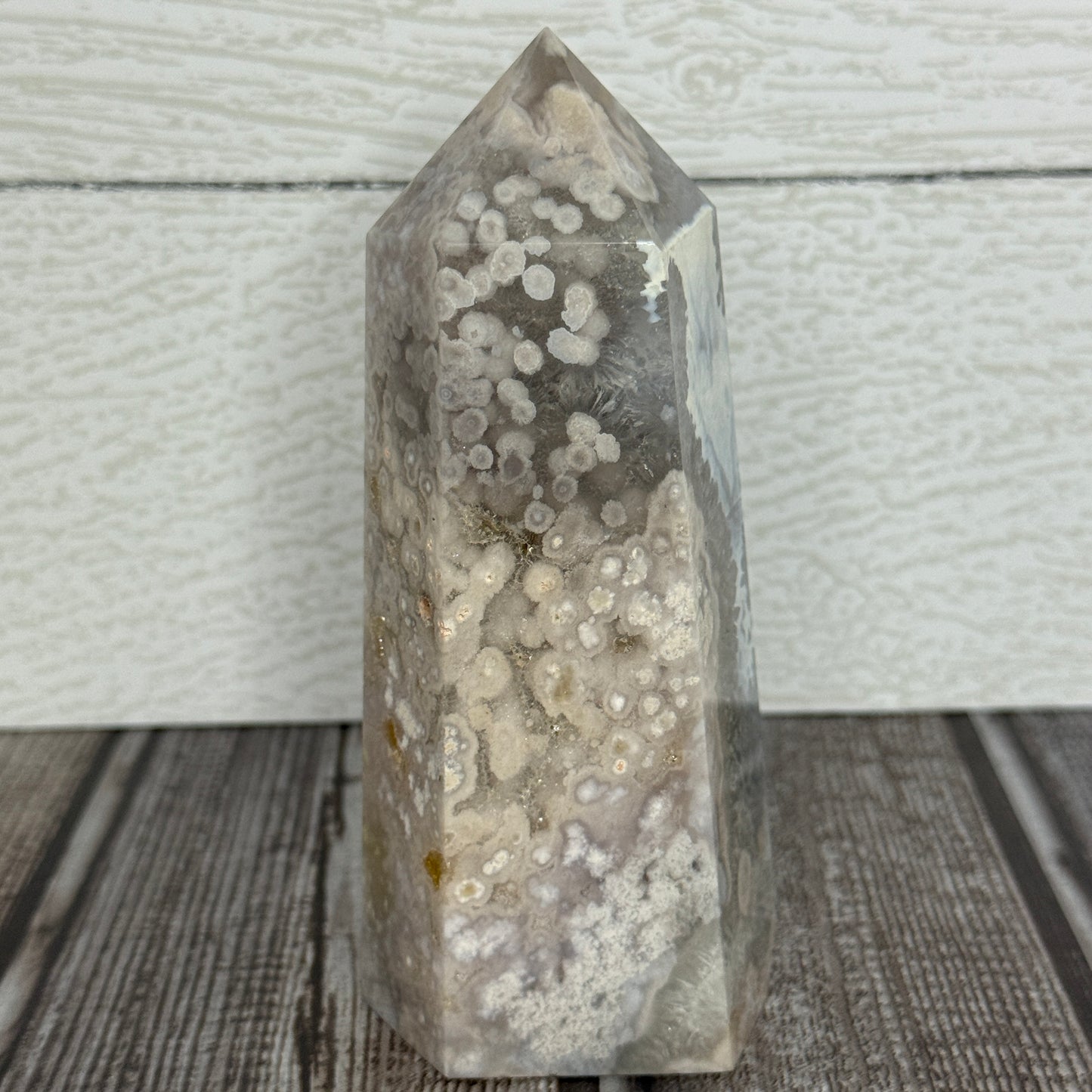 Green Flower Agate Tower