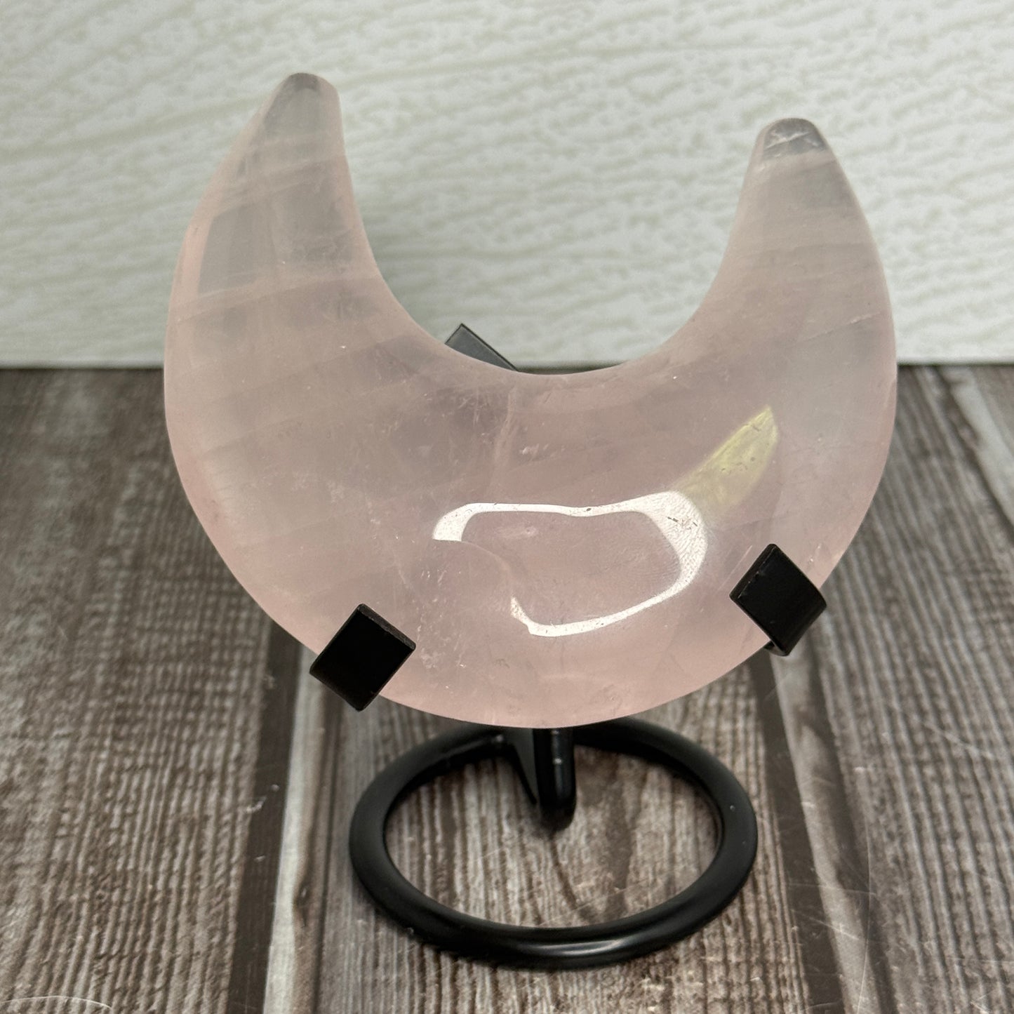 Rose Quartz Moon with Stand