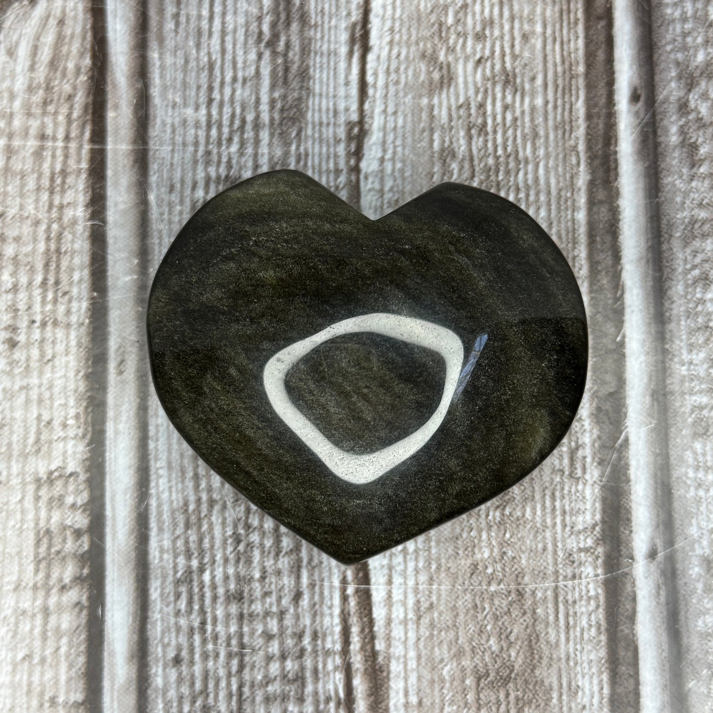 Gold Sheen Obsidian Heart
