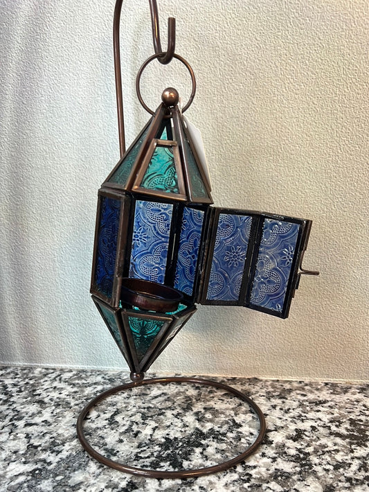 Glass & Metal Lantern with Stand