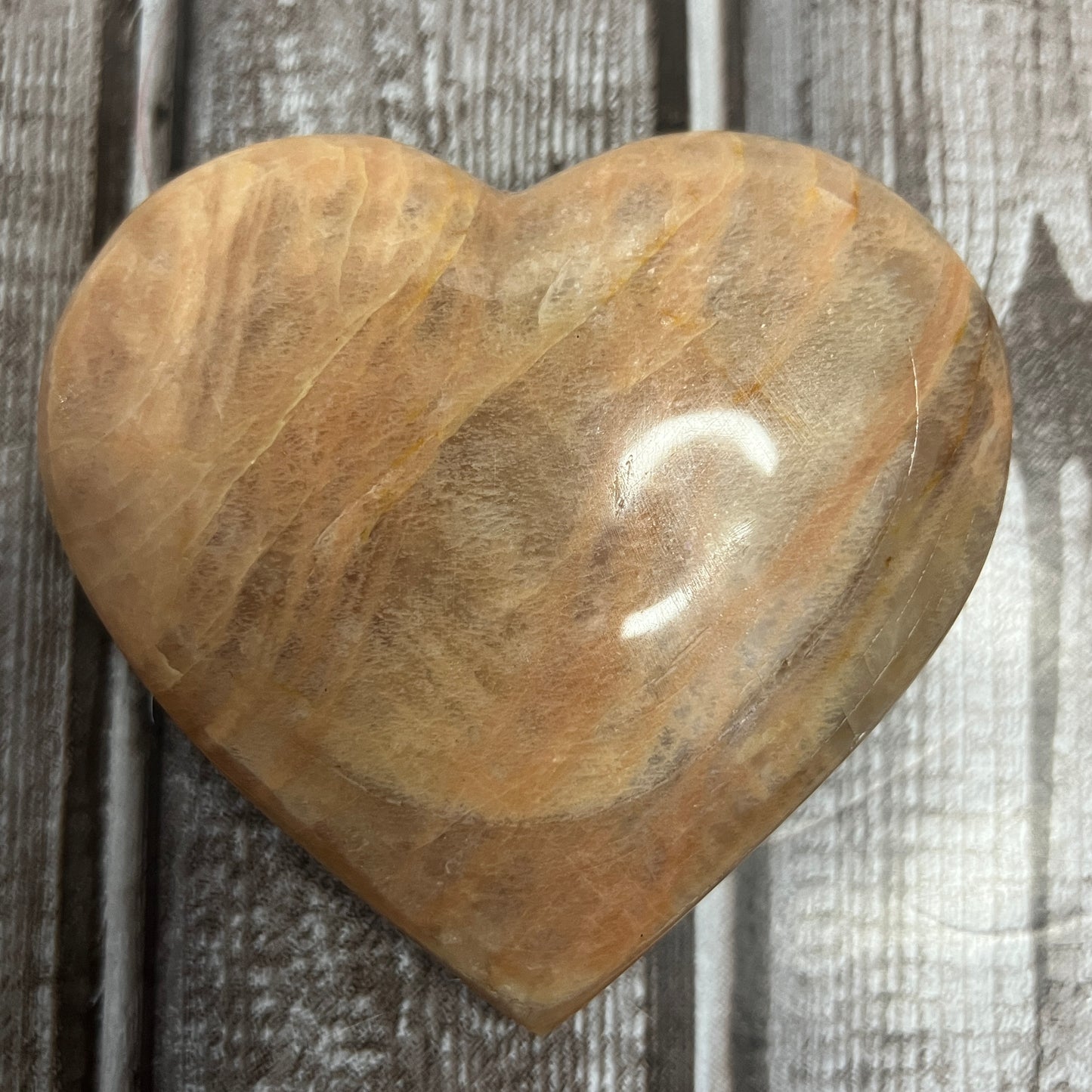Peach Moonstone Heart