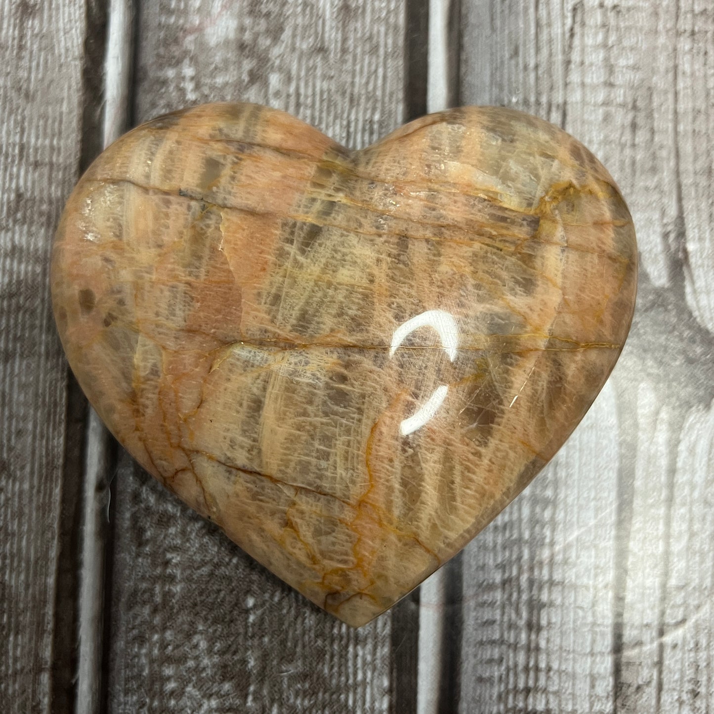 Peach Moonstone Heart