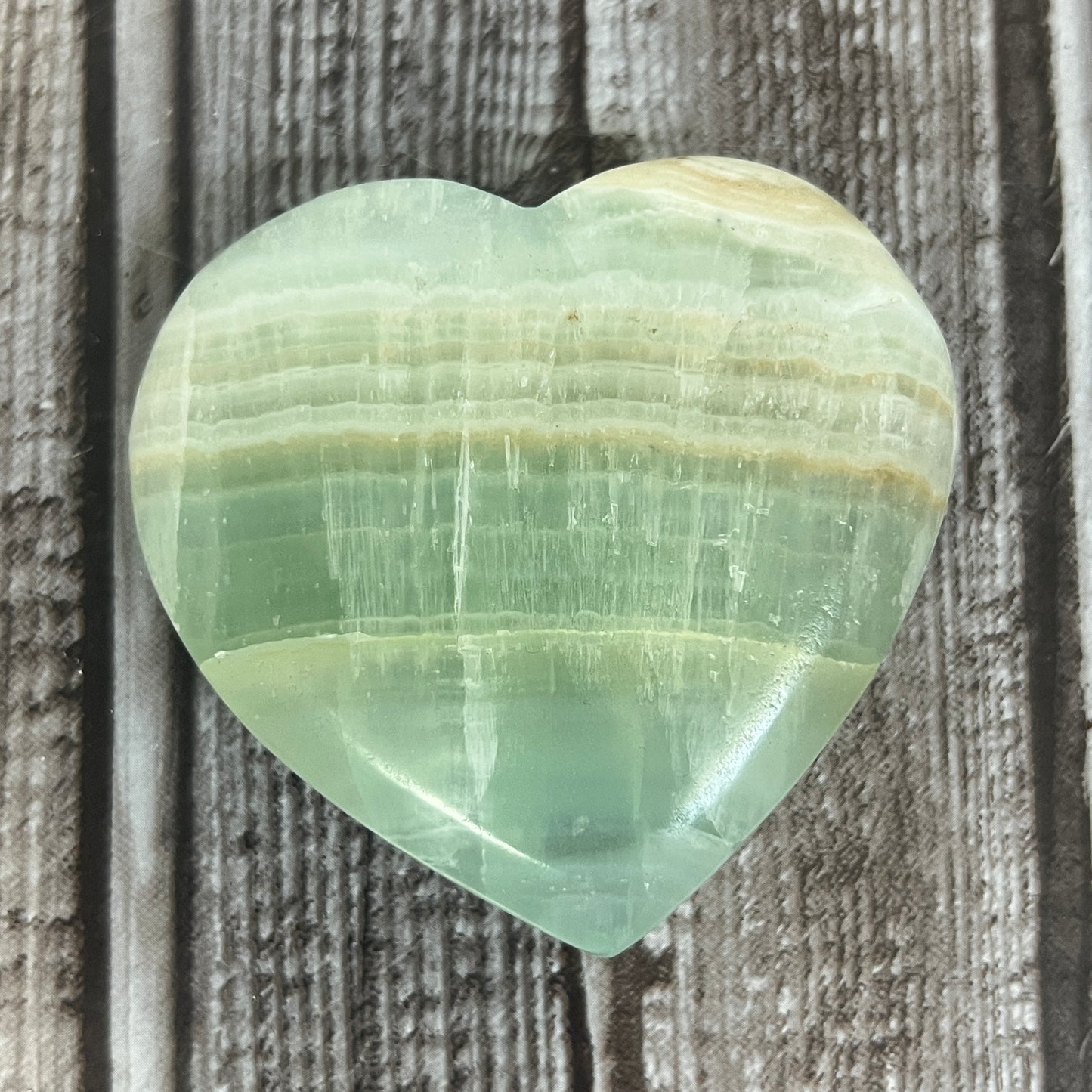 Pistachio Calcite Heart