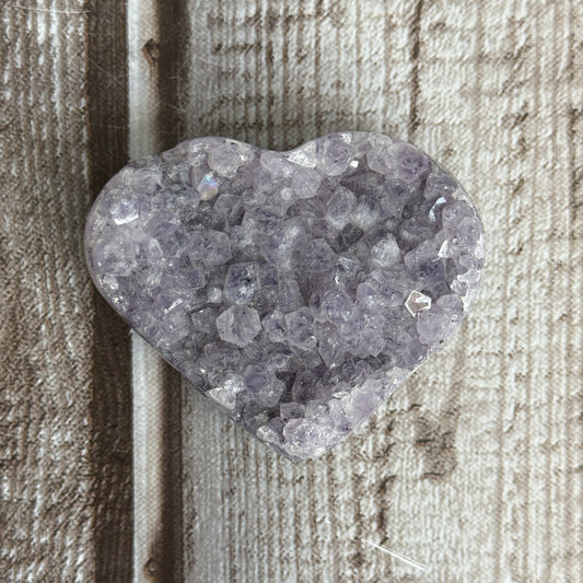 Amethyst Druzy Heart Polished