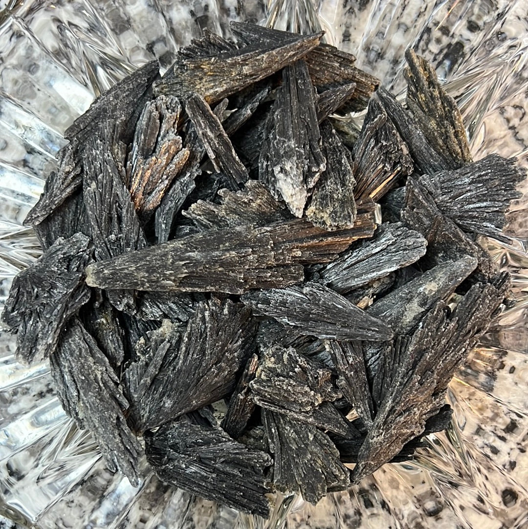 Black Kyanite Fan