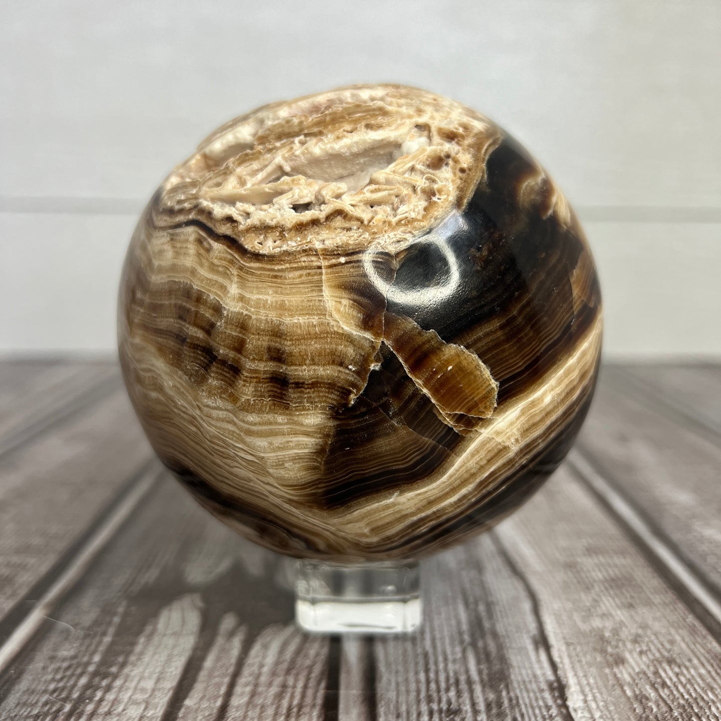 Chocolate Calcite Sphere