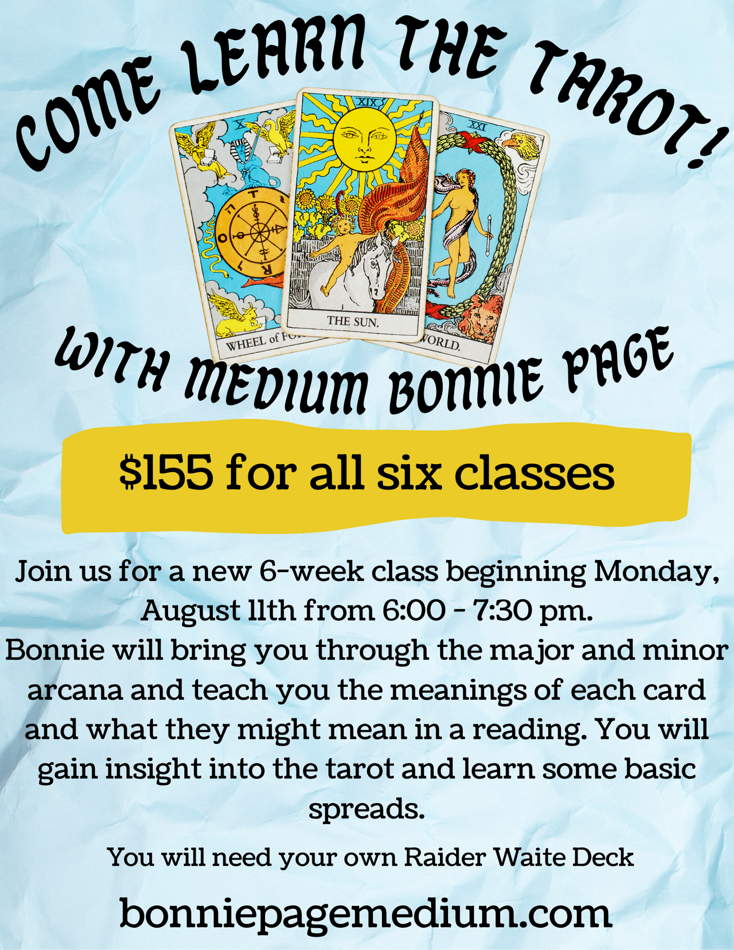 Learn the Tarot Class with Bonnie Page
