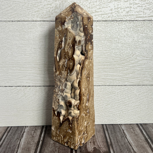 Druzy Chocolate Calcite Tower