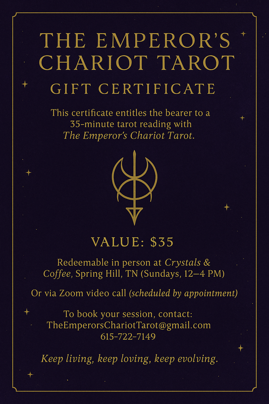 The Emperors Chariot Tarot Gift Certificate
