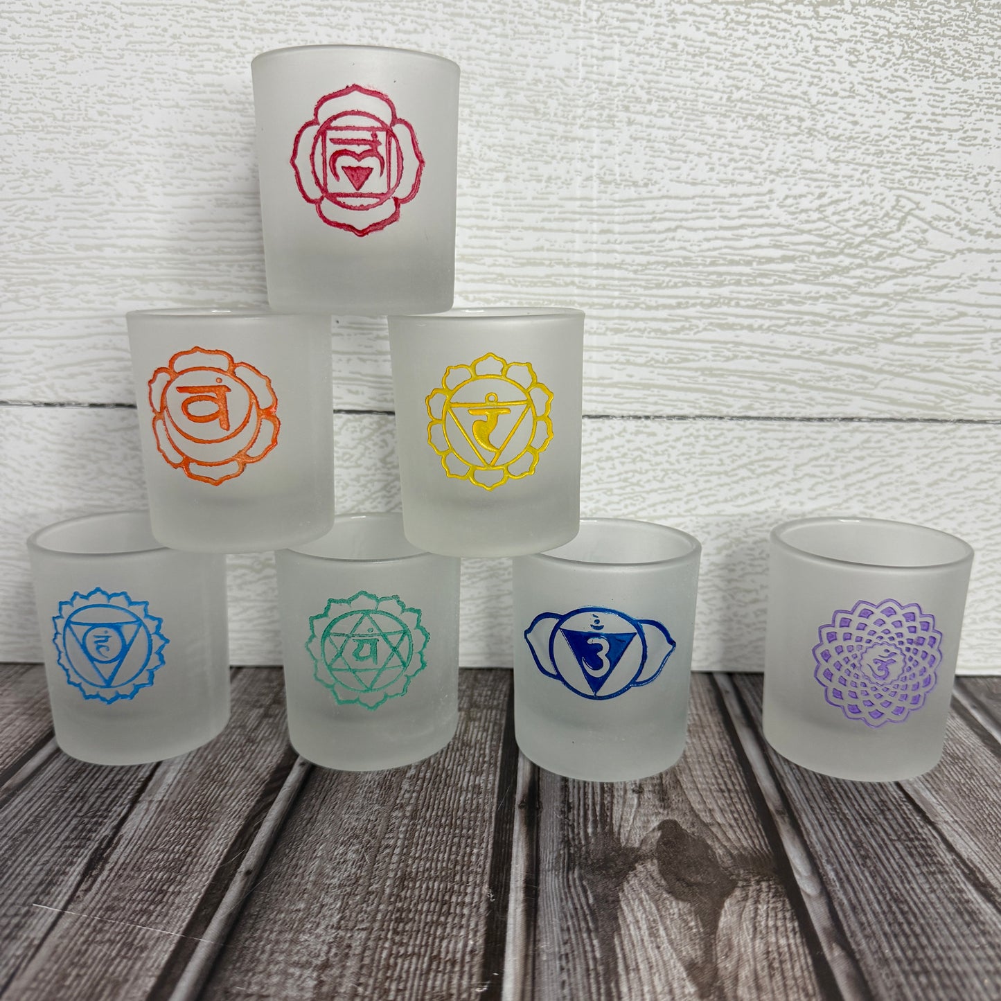 Etched Glass Votive Holder
