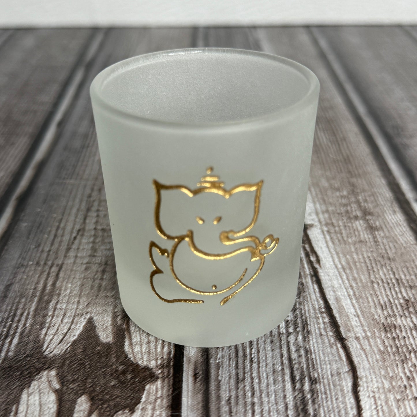Etched Glass Votive Holder