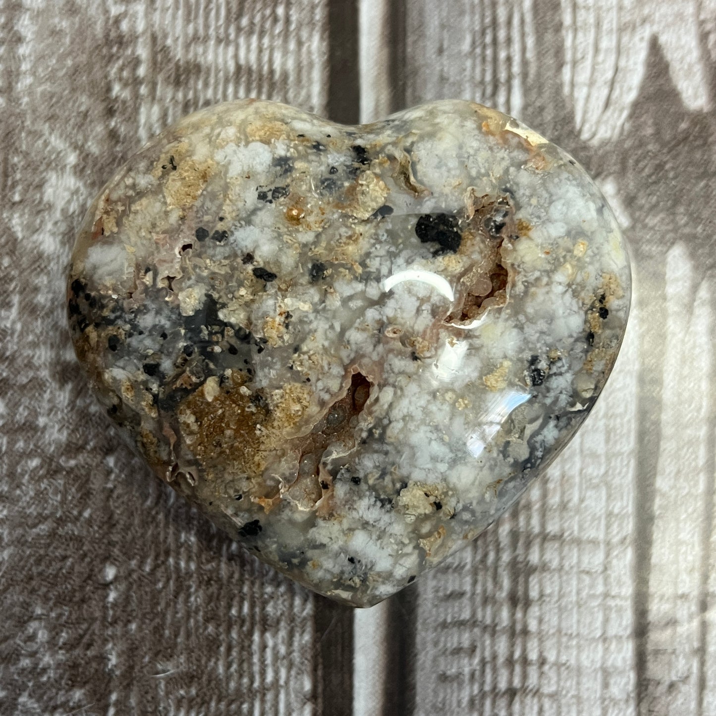 Flower Agate Heart