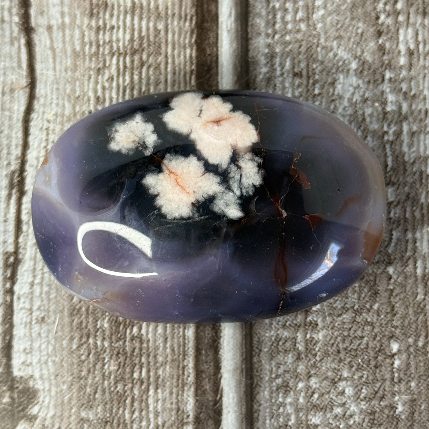 Blue Flower Agate Palmstone