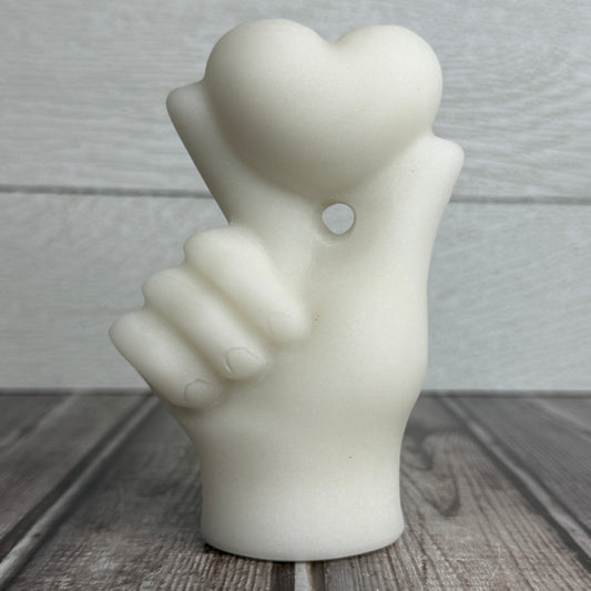 White Jade Hand Holding Heart