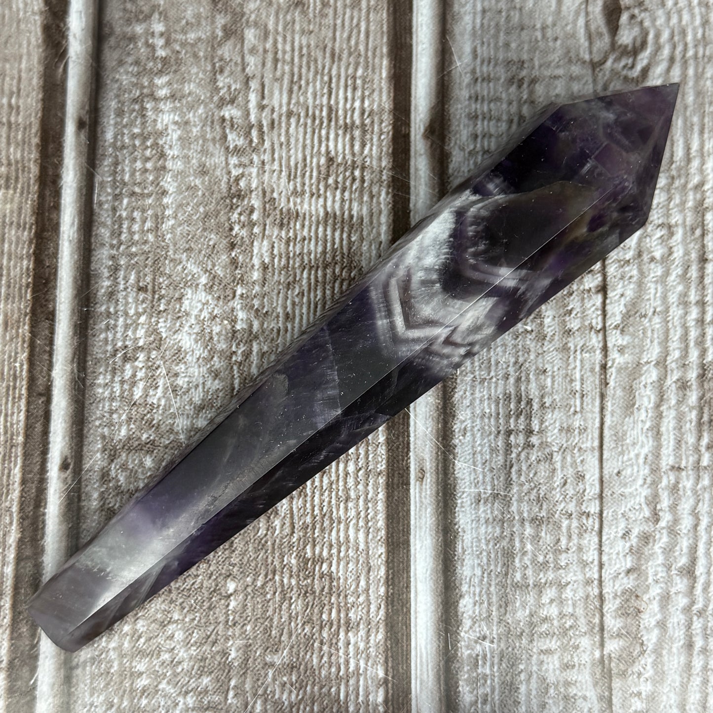Chevron Amethyst Wand