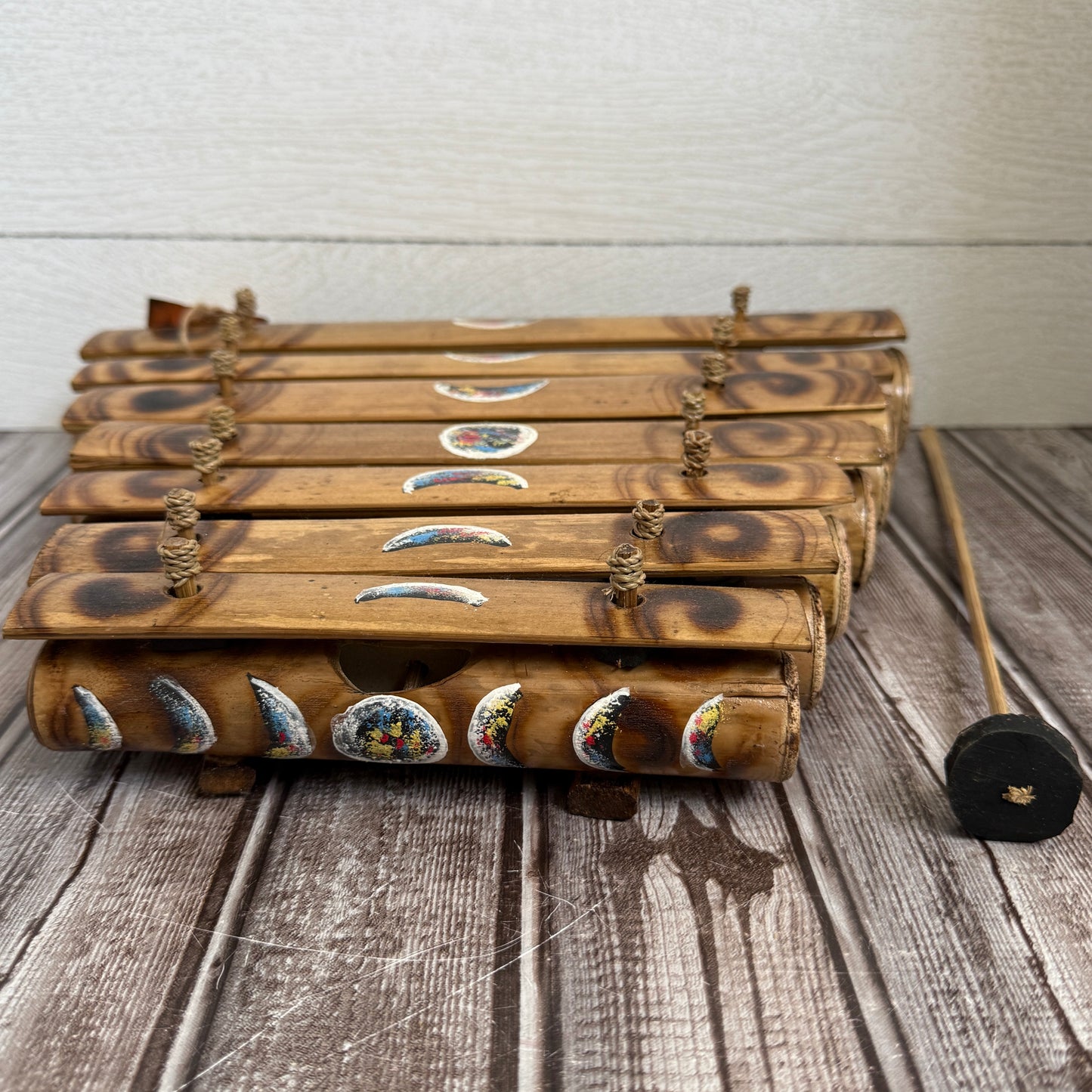 Bamboo Xylophone w/ Hand Painted Moon Phases *BROKEN