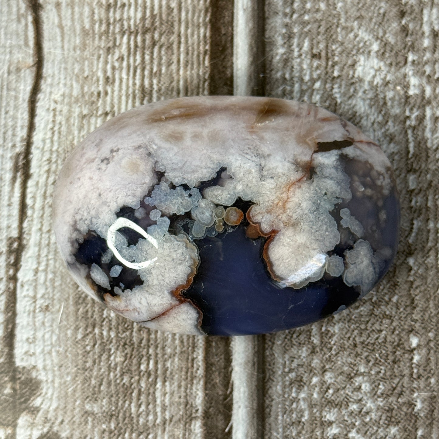 Blue Flower Agate Palmstone
