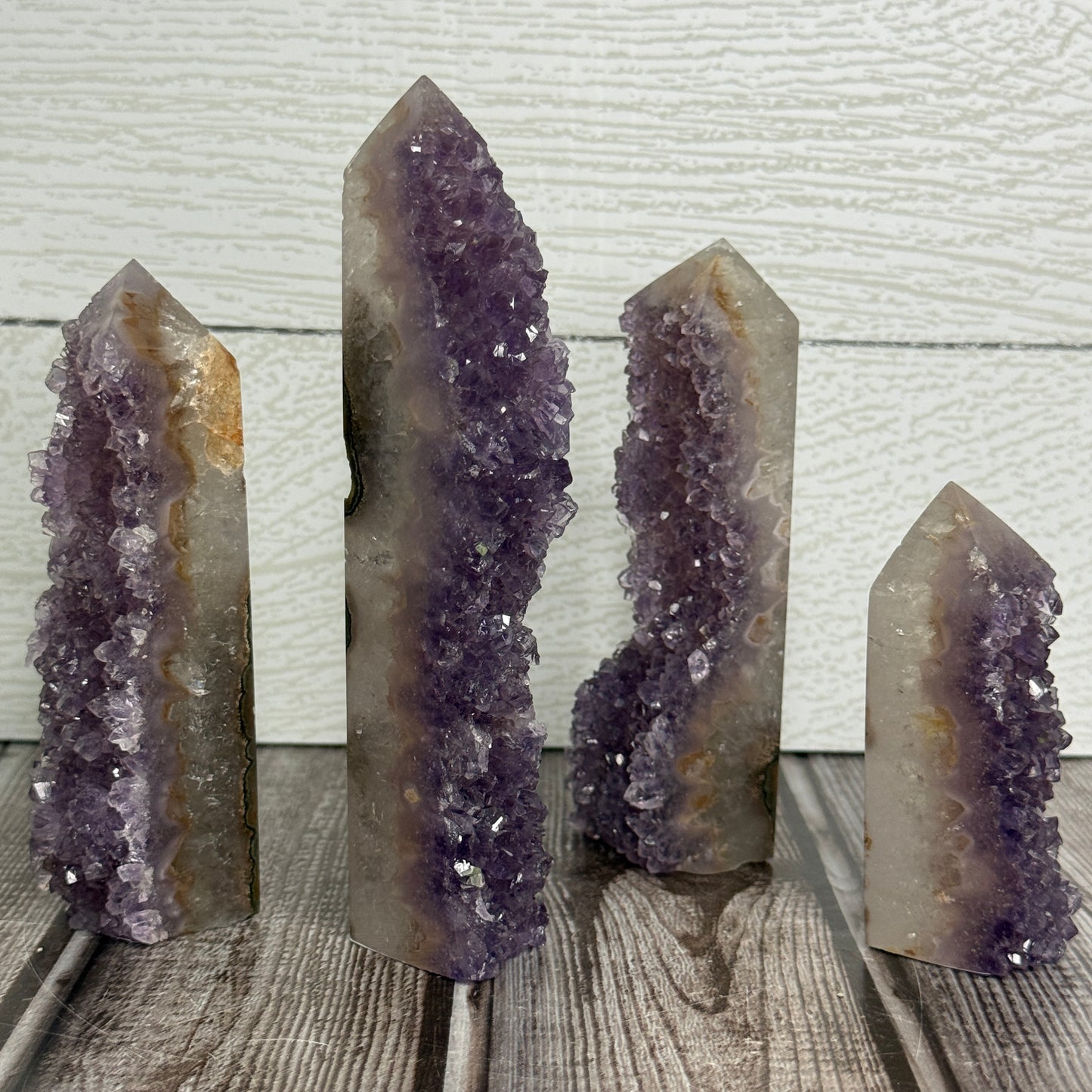 Druzy Amethyst in Agate Tower
