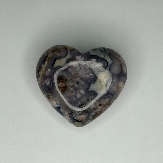 Blue Flower Agate Heart