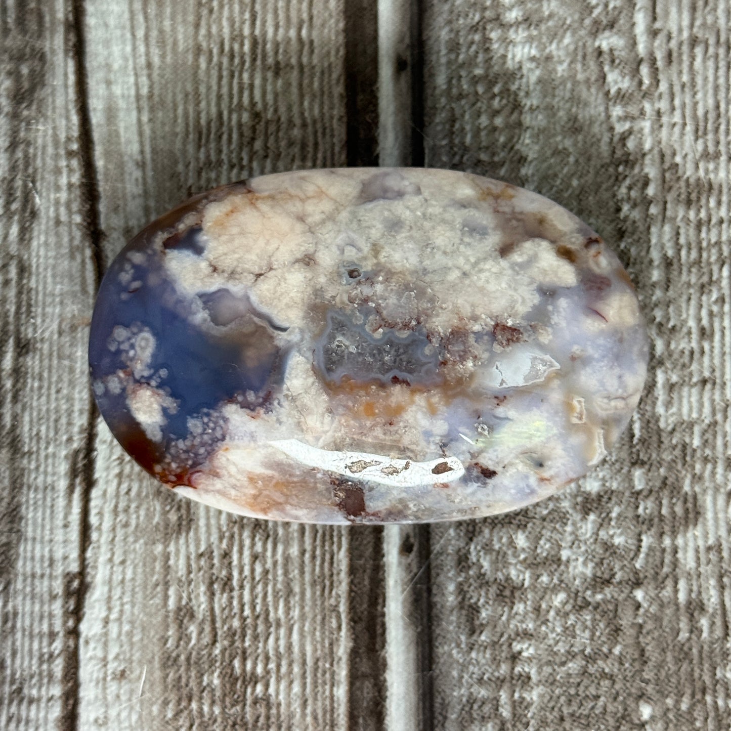 Blue Flower Agate Palmstone