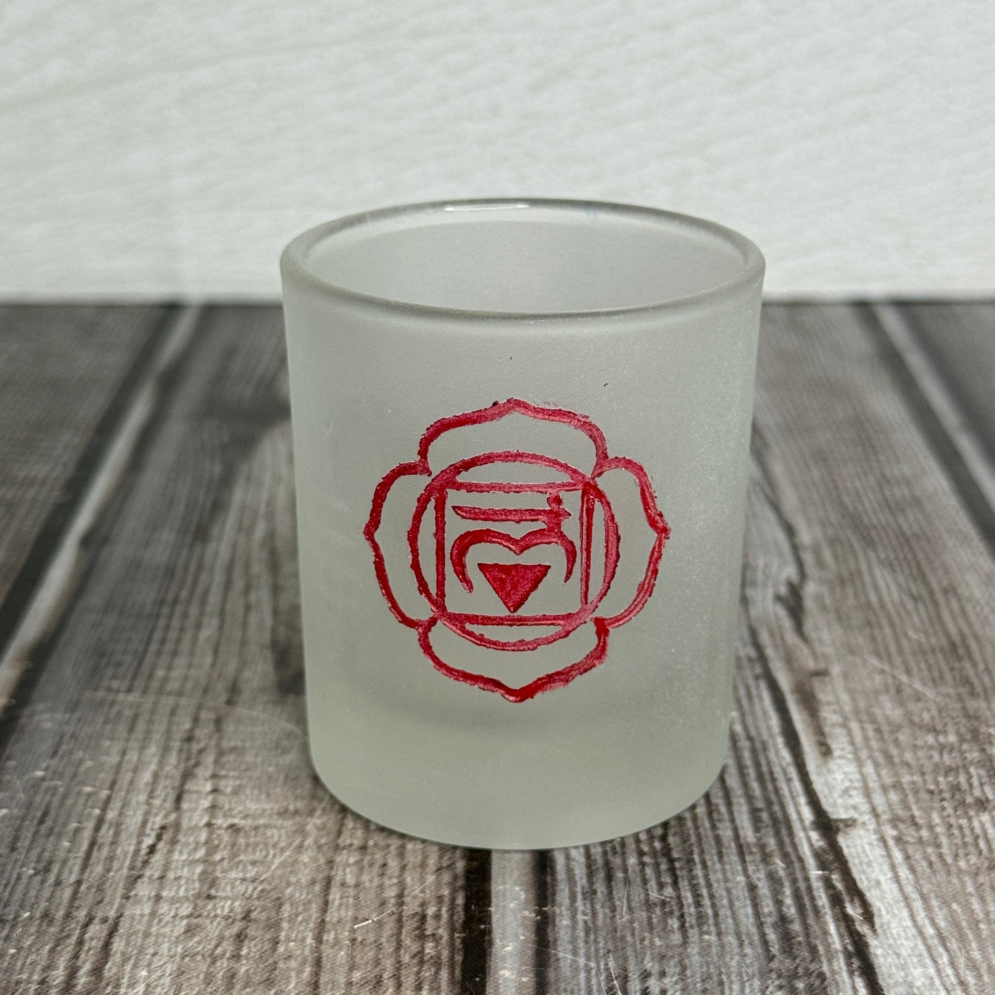 Etched Glass Votive Holder