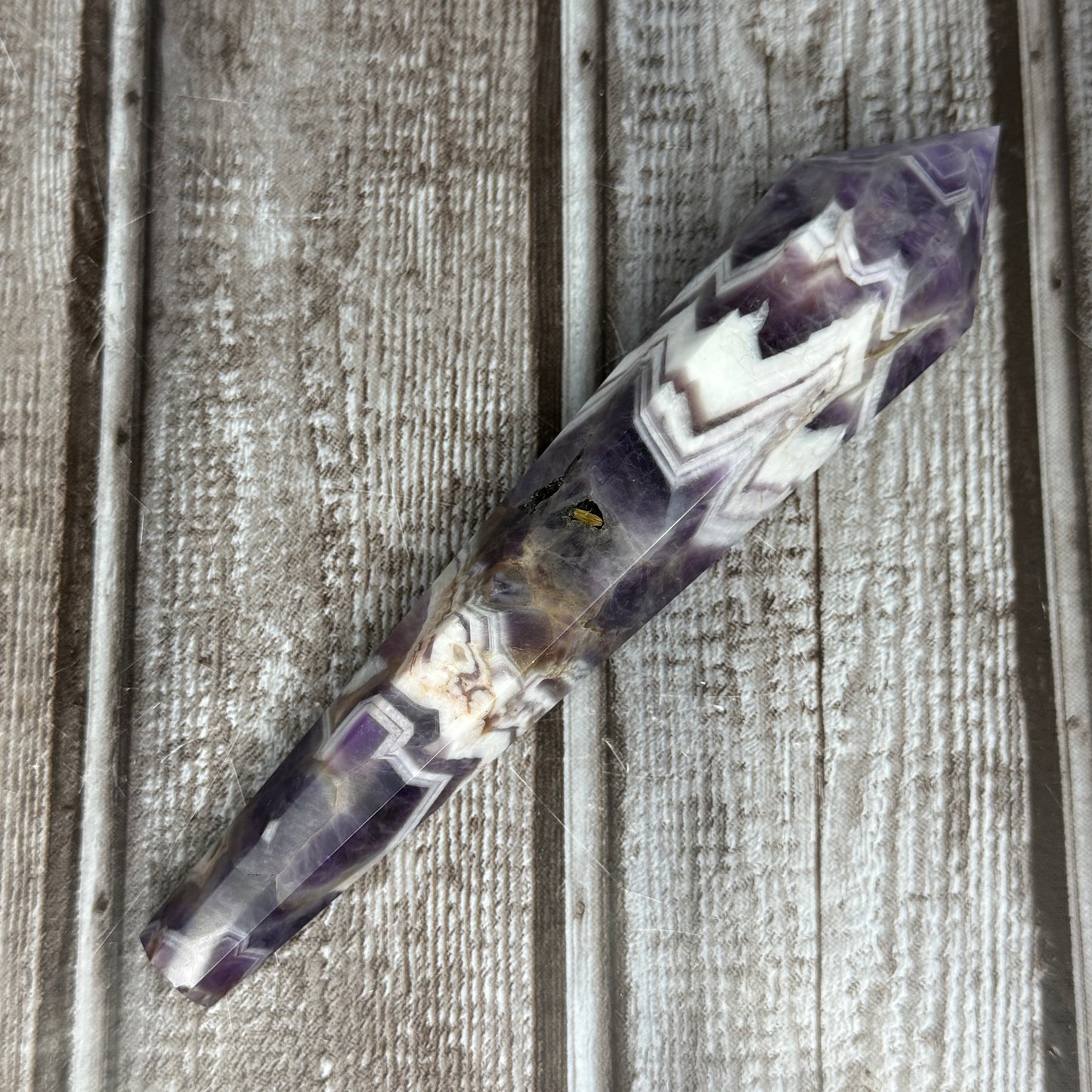 Chevron Amethyst Wand