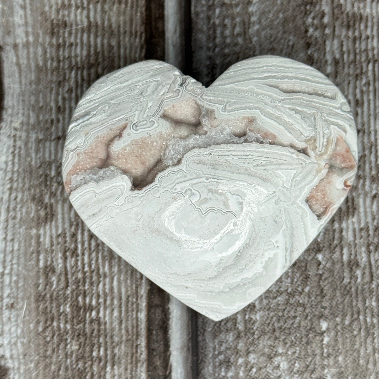 Mexican Lace Agate Heart