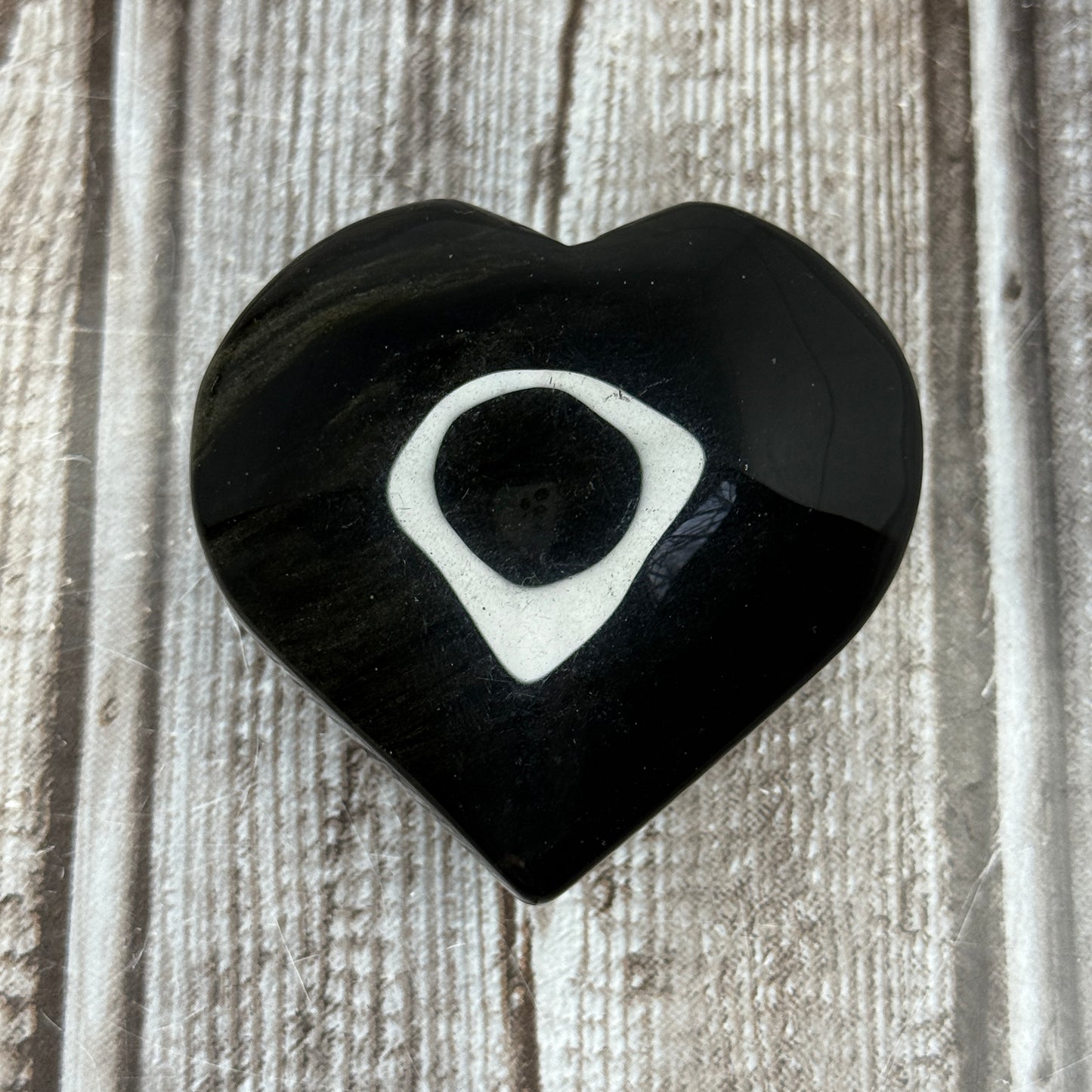 Gold Sheen Obsidian Heart