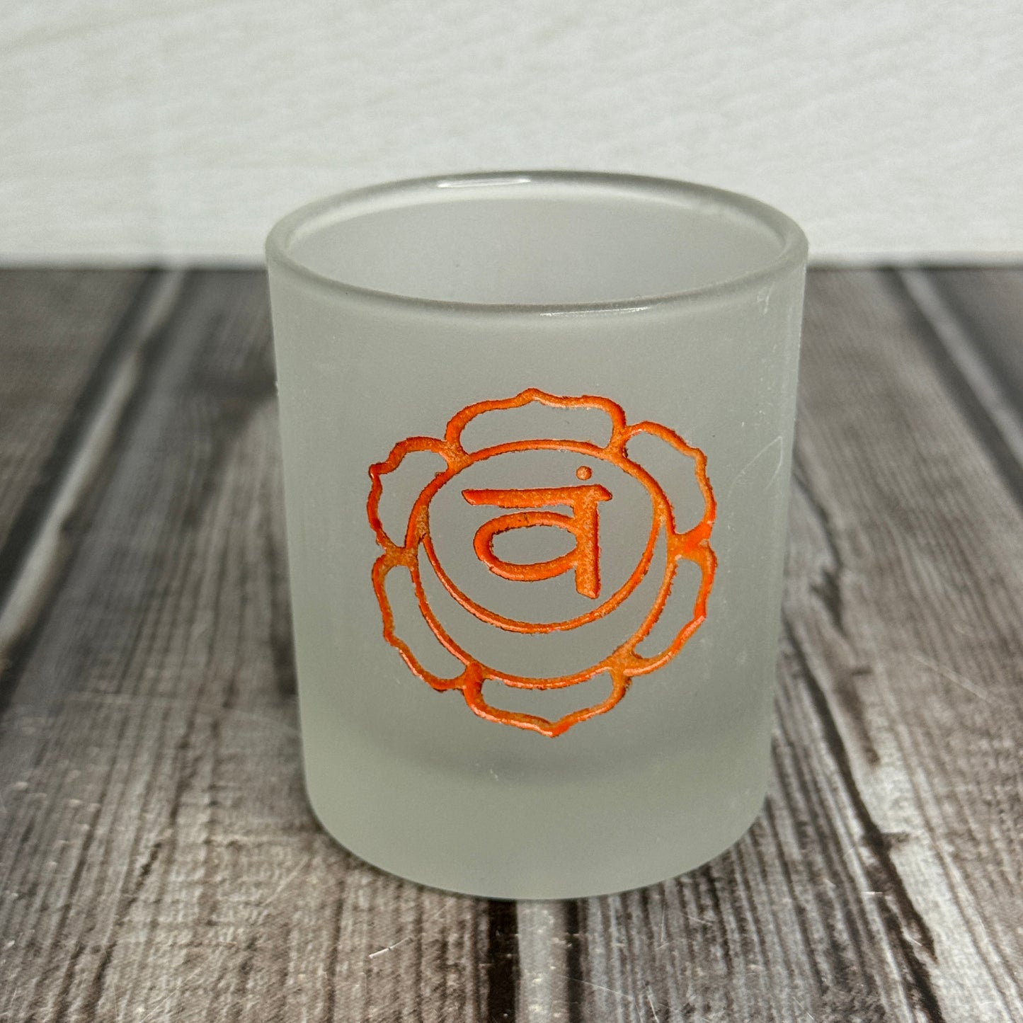Etched Glass Votive Holder