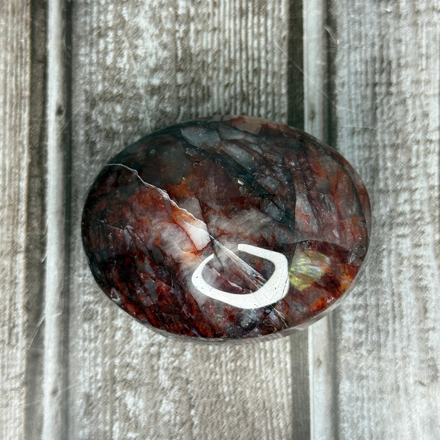 Fire Quartz Palm Stone