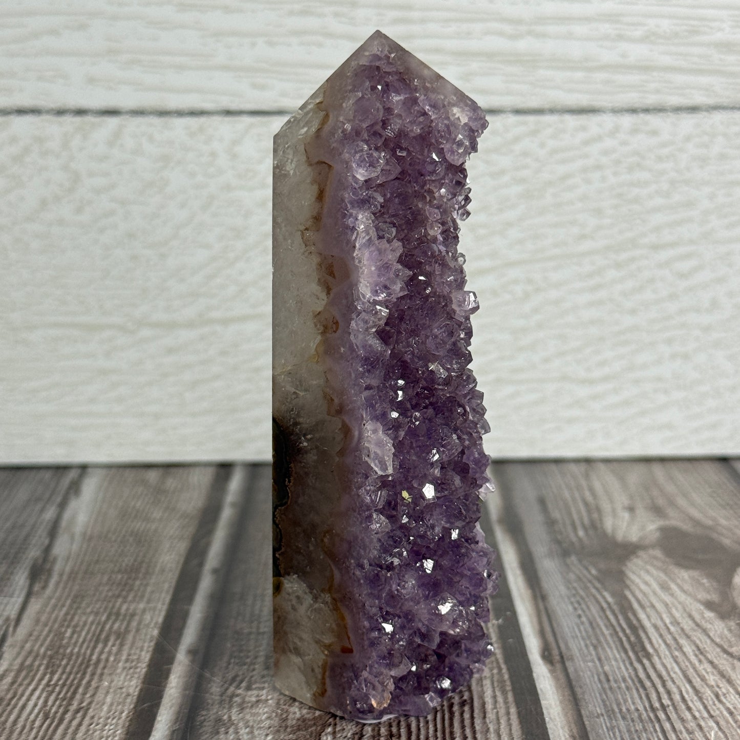 Druzy Amethyst in Agate Tower