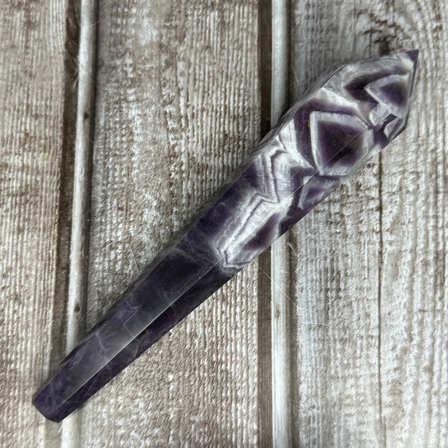 Chevron Amethyst Wand
