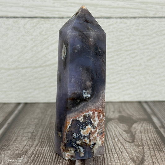Blue Flower Agate Tower