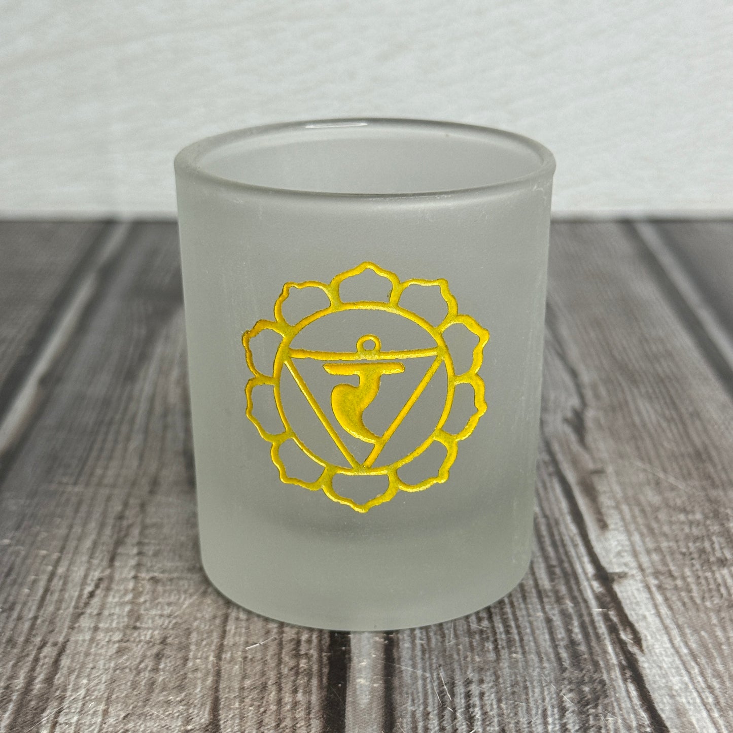 Etched Glass Votive Holder