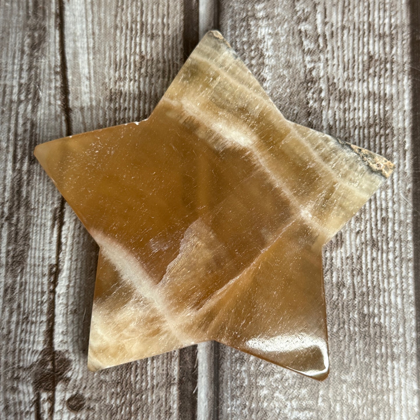 Honey Calcite Star