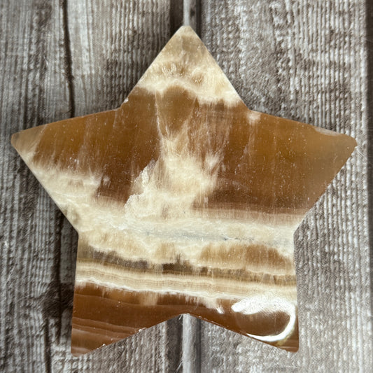 Honey Calcite Star