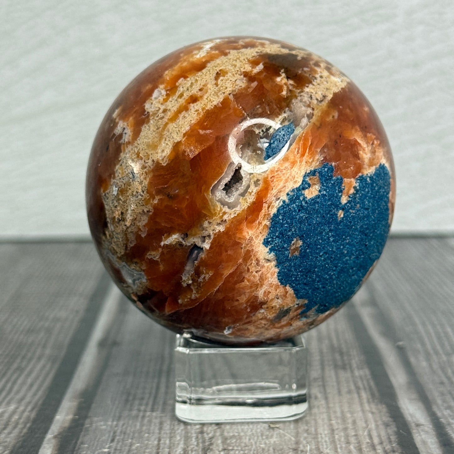 Blue Apatite & Sunstone Sphere