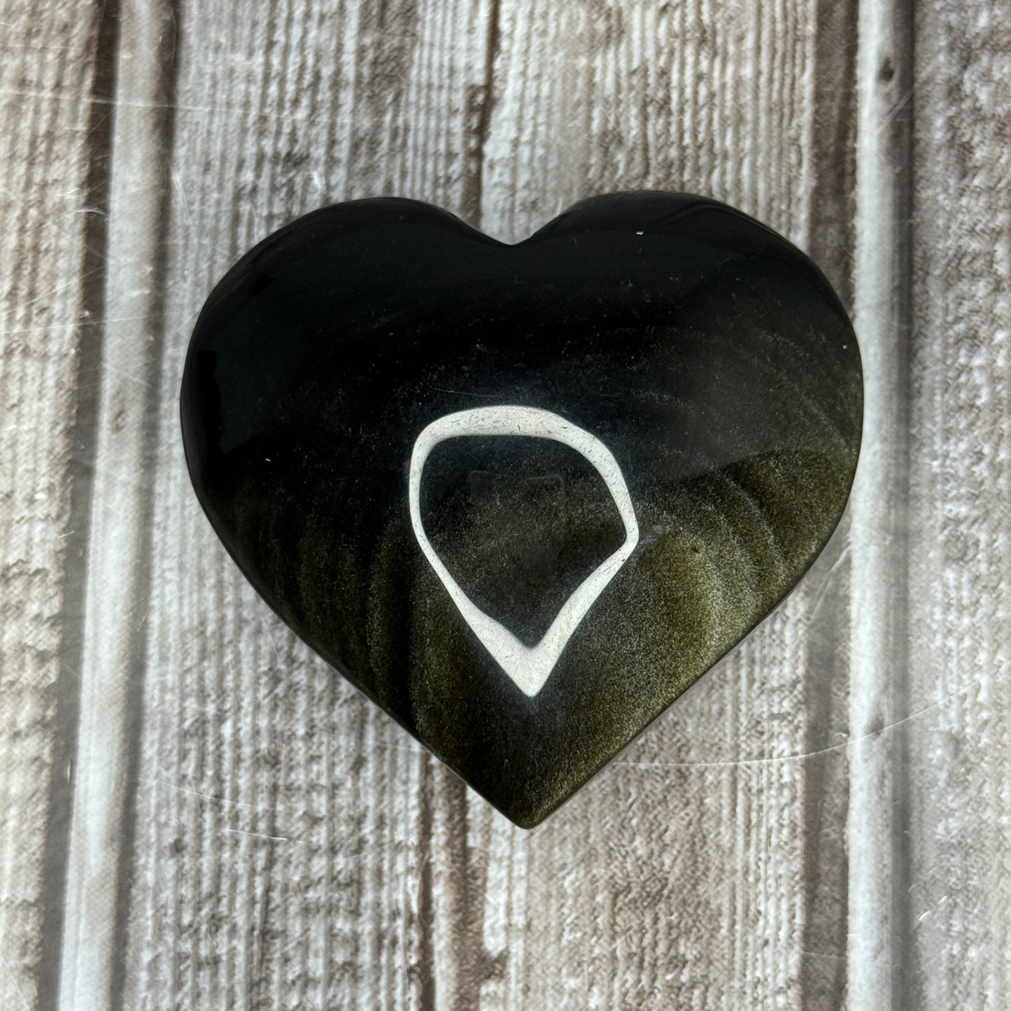 Gold Sheen Obsidian Heart