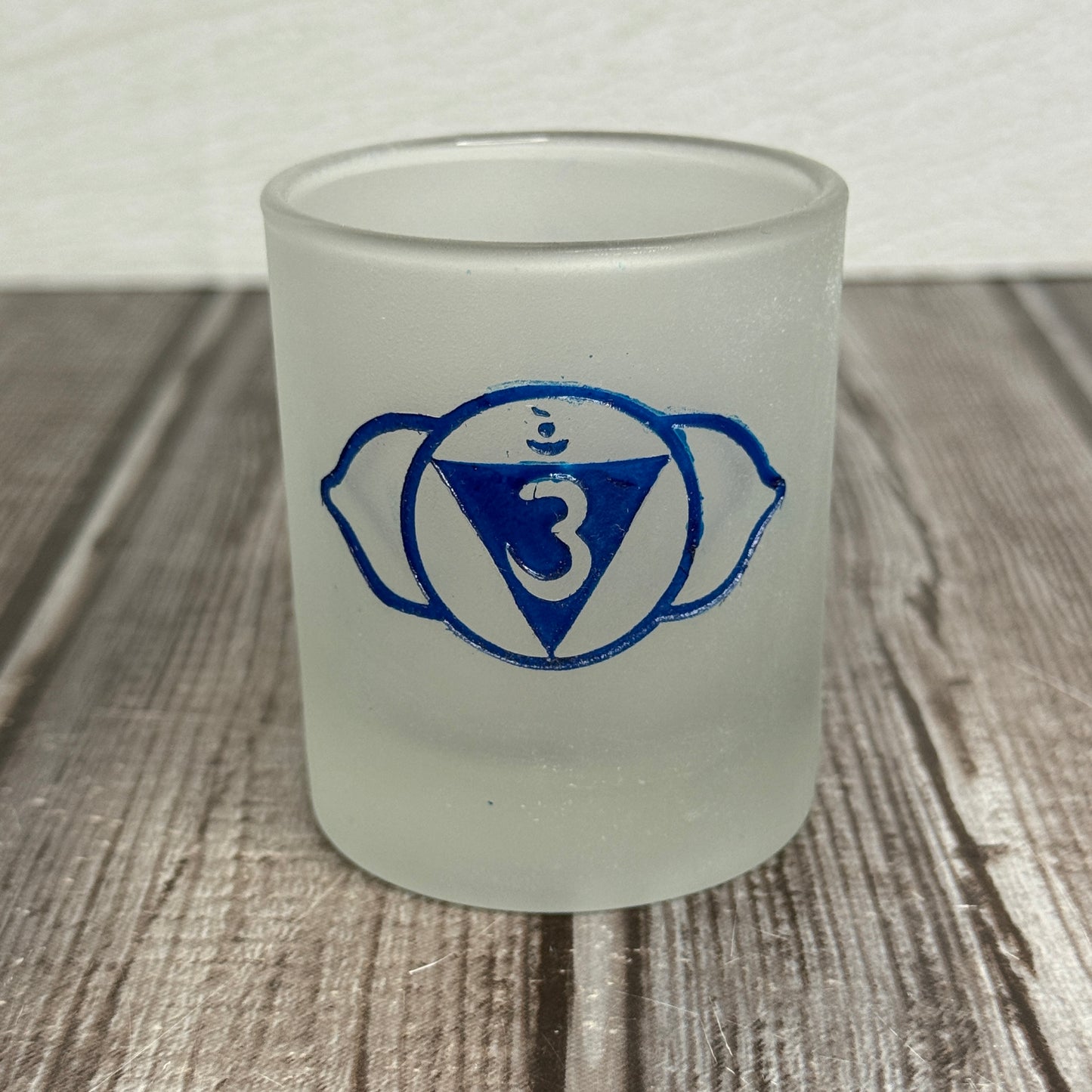 Etched Glass Votive Holder